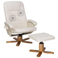 Béžové masážní křeslo RELAXPRO s podnožkou a s funkcí topení, 118685 - Massage Chair