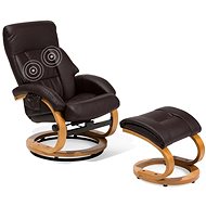 Kancelářské křeslo s masážní a topnou funkcí hnědé ekokůže FORCE, 134251 - Massage Chair