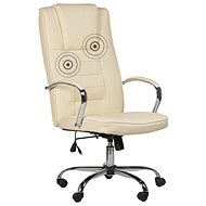 Masážní křeslo vyhřívané falešná kůže béžové GRANDEUR, 301821 - Massage Chair