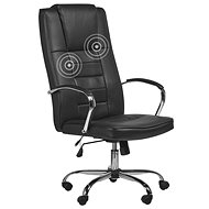 Masážní křeslo vyhřívané falešná kůže černé GRANDEUR, 301858 - Massage Chair