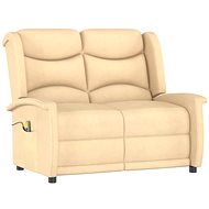 2místné masážní polohovací křeslo krémové látka z mikrovlákna, 3084105 - Massage Chair