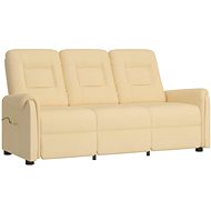 3místné masážní polohovací křeslo krémové látka z mikrovlákna, 3084230 - Massage Chair