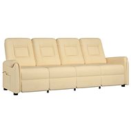 4místné masážní polohovací křeslo krémové látka z mikrovlákna, 3084240 - Massage Chair