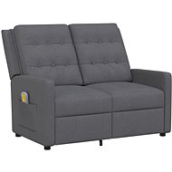 2místné masážní polohovací křeslo světle šedé textil, 3084293 - Massage Chair