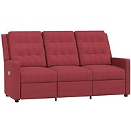 3místné masážní polohovací křeslo vínové textil, 3084303 - Massage Chair