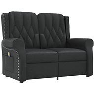 2místné masážní polohovací křeslo černé lesklá umělá kůže, 3084623 - Massage Chair