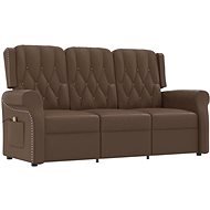 3místné masážní polohovací křeslo hnědé lesklá umělá kůže, 3084626 - Massage Chair