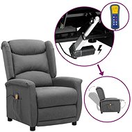 Zvedací masážní polohovací křeslo světle šedé textil, 3093249 - Massage Chair