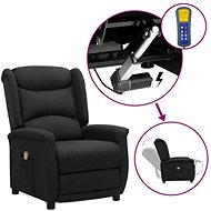 Zvedací masážní polohovací křeslo černé textil, 3093251 - Massage Chair