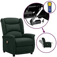 Zvedací masážní polohovací křeslo tmavě zelené textil, 3093255 - Massage Chair