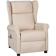Masážní polohovací křeslo krémové textil, 329658 - Massage Chair
