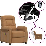 Zvedací masážní polohovací křeslo taupe látka z mikrovlákna, 3093312 - Massage Chair