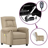 Zvedací masážní polohovací křeslo světle šedé mikrovlákno, 3093313 - Massage Chair