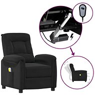 Zvedací masážní polohovací křeslo černé látka z mikrovlákna, 3093315 - Massage Chair