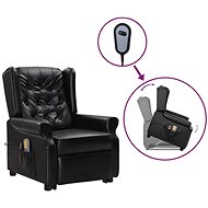 Zvedací masážní polohovací křeslo černé lesklá umělá kůže, 3093421 - Massage Chair