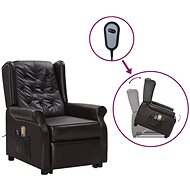 Zvedací masážní polohovací křeslo hnědé lesklá umělá kůže, 3093422 - Massage Chair