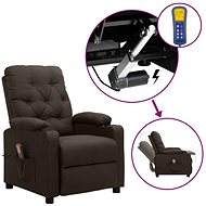 Zvedací masážní polohovací křeslo tmavě hnědé textil, 3093492 - Massage Chair