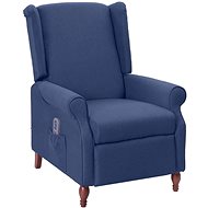 Masážní polohovací křeslo modré textil, 342237 - Massage Chair