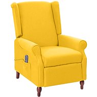 Masážní polohovací křeslo žluté textil, 342238 - Massage Chair