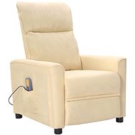 Masážní polohovací křeslo krémové textil, 342274 - Massage Chair
