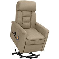 Zvedací masážní polohovací křeslo světle šedé mikrovlákno, 329667 - Massage Chair