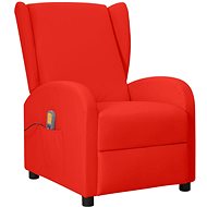 Polohovací masážní křeslo ušák červené umělá kůže, 342337 - Massage Chair