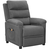 Masážní polohovací křeslo světle šedé textil, 342351 - Massage Chair