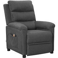 Masážní polohovací křeslo tmavě šedé textil, 342352 - Massage Chair