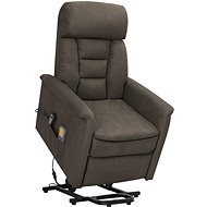 Zvedací masážní polohovací křeslo tmavě šedé mikrovlákno, 329668 - Massage Chair