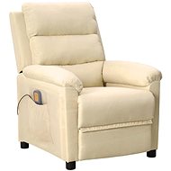 Masážní polohovací křeslo krémové textil, 342360 - Massage Chair