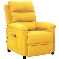 Masážní polohovací křeslo světle žluté textil, 342362 - Massage Chair