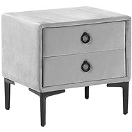 Noční stolek sametový šedý SEZANNE, 252291 - Night Stand