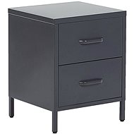 Ocelový noční stolek šedý MALAVI, 251470 - Night Stand