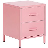 Ocelový noční stolek růžový MALAVI, 251471 - Night Stand