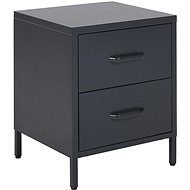 Kovový noční stolek grafitově černý MALAVI, 322515 - Night Stand