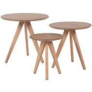 Sada troch stolíkov svetlé drevo VEGAS, 143555 - Odkladací stolík
