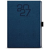 BALOUŠEK David Fabric denní 2027, modrý, A5, 14,3 × 20,5 cm - Planner