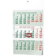 BALOUŠEK Dreimonatskalender mit internationalen Feiertagen 2027, grün, 29,2 × 42 cm - Wandkalender