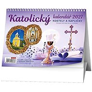 BALOUŠEK katolický, Kostely a kapličky 2027, 21 × 15 cm - Desk Calendar