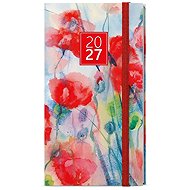 BALOUŠEK Jakub Laminated Weekly Flowers 2027, Pocket, 7.5 × 15 cm - Planner