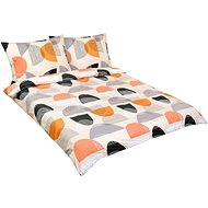 BELLATEX Linen cotton F 90 cm/203 orange semicircle 1 pcs 180 × 220 cm, 2 pcs 70 × 90 cm - Bed Linen