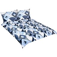 BELLATEX Linen cotton F 90 cm/505 blue geometry 1 pcs 240 × 200 cm, 2 pcs 70 × 90 cm - Bed Linen