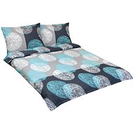 BELLATEX Linen cotton F 90 cm/564 turquoise grey balls 1 pcs 180 × 200 cm, 2 pcs 70 × 90 cm - Bed Linen