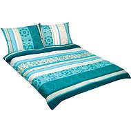 BELLATEX Linen cotton F 90 cm/602 turquoise mandala 1 pcs 240 × 200 cm, 2 pcs 70 × 90 cm - Bed Linen