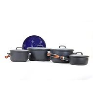 Belis Sada nádobí modrý smalt BSE 4ks + lívanečník - Cookware Set