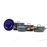 Belis Sada nádobí modrý smalt BSE 5ks + pánev - Cookware Set