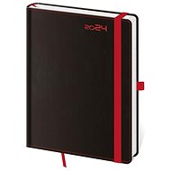 Helmet Weekly Diary B6 - Black Red with pen loop 2024 - Planner