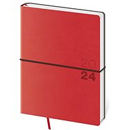 Helmet Weekly Diary B6 Flexio - red with rubber band 2024 - Planner