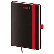 Helmet Weekly Pocket Diary - Black Red with pen loop 2024 - Planner