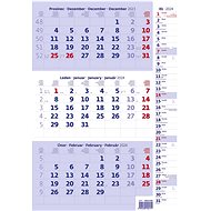 Helmet Wall calendar - Three months blue with notes 2024 - Wall Calendar